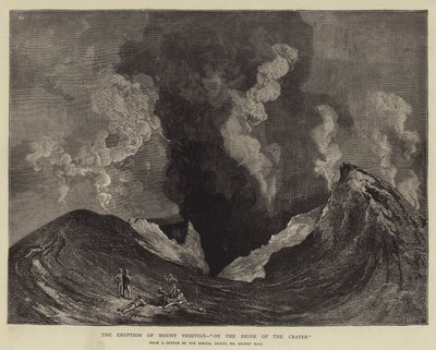 The Eruption of Mount Vesuvius, On the Brink of the Crater by Charles Auguste Loye